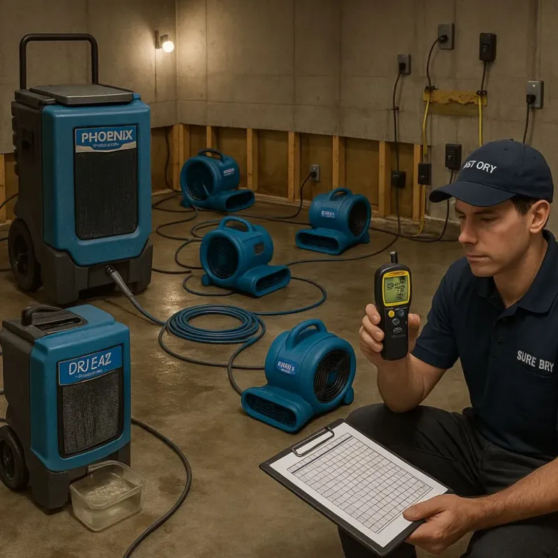 Structural Drying and Dehumidification process in Gadsden, AL